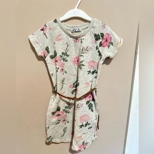 dex Girls Floral Sweatshirt Dress with Belt Size 5